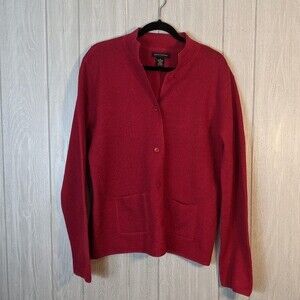 Good Clothes Red Cardigan Sweater Pockets EUC SZ M